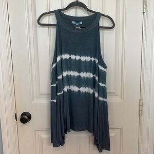 She + Sky gray & white tie dye sleeveless top. NWT. Ladies 2XL